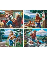 Masterpieces Smokey Bear 4-Pack 100 Piece Jigsaw Puzzles for Kids