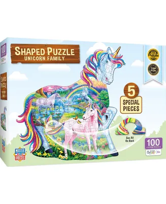 Masterpieces Unicorn Family - 100 Piece Shaped Jigsaw Puzzle