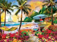 Masterpieces Paradise Beach - Hawaiian Life 550 Piece Jigsaw Puzzle