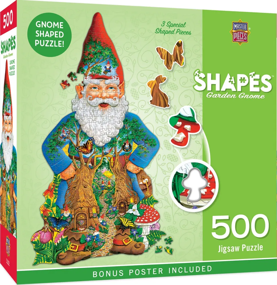 MasterPieces Puzzles Contours Shaped - Garden Gnome 500 Piece