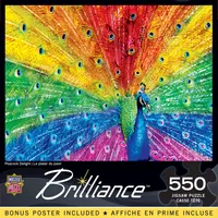 Masterpieces Brilliance - Peacock Delight 550 Piece Jigsaw Puzzle