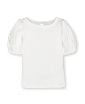 Hope & Henry Girls' Organic Cotton Bubble Sleeve Knit Top, Infant
