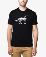 La Pop Art Men's Premium Blend Word Howling Wolf T-shirt