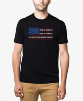 La Pop Art Men's Premium Blend Word American Flag T-shirt
