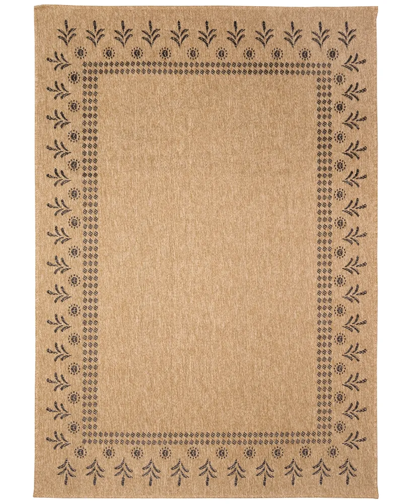 Liora Manne' Sahara Block Print Border 6'6" x 9'3" Outdoor Area Rug