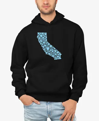 La Pop Art Men's California Hearts Word Hooded Sweatshirt