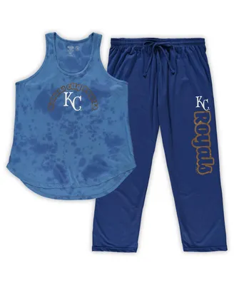 Women's Concepts Sport Royal Kansas City Royals Plus Jersey Tank Top and Pants Sleep Set