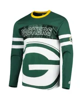 Men's Starter Green, White Green Bay Packers Halftime Long Sleeve T-shirt