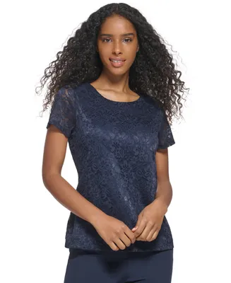 Tommy Hilfiger Women's Short-Sleeve Lace Top