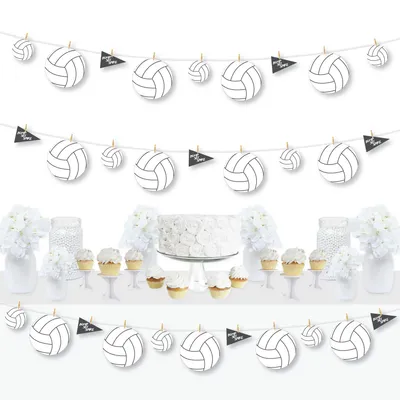 Bump, Set, Spike - Volleyball - Party Diy Decor Clothespin Garland Banner 44 Pc