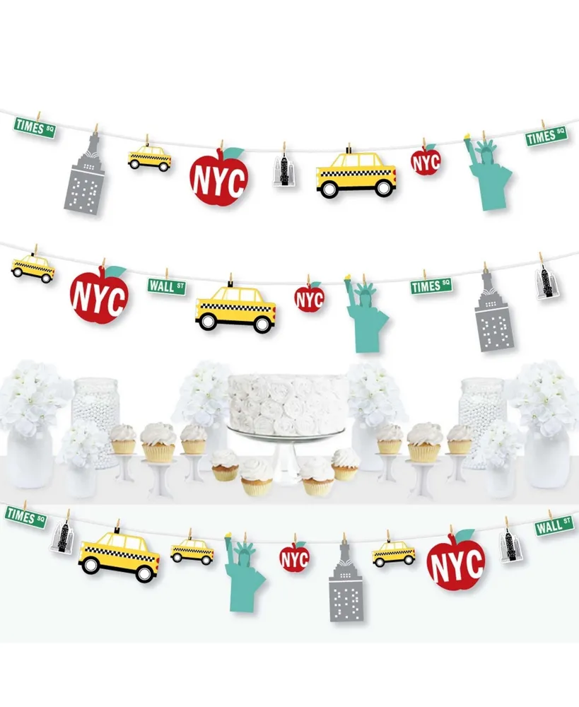 Big Dot Of Happiness Nyc Cityscape - New York City Party Diy Decor -  Clothespin Garland Banner 44 Pc