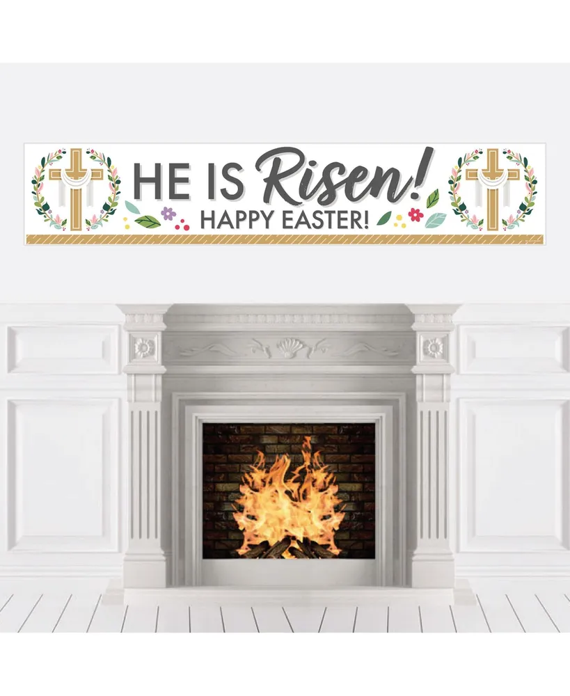 Easter Christian Banner, Easter Decor, Mantel Decor