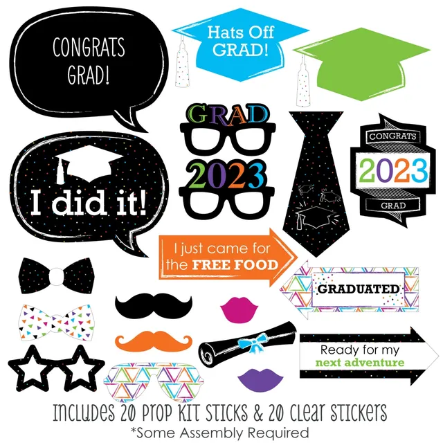 Big Dot of Happiness Nurse Graduation - Medical Nursing Graduation Photo  Booth Props Kit - 20 Count 