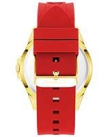 Steve Madden Women's Red Silicone Band Watch, 44mm - Gold