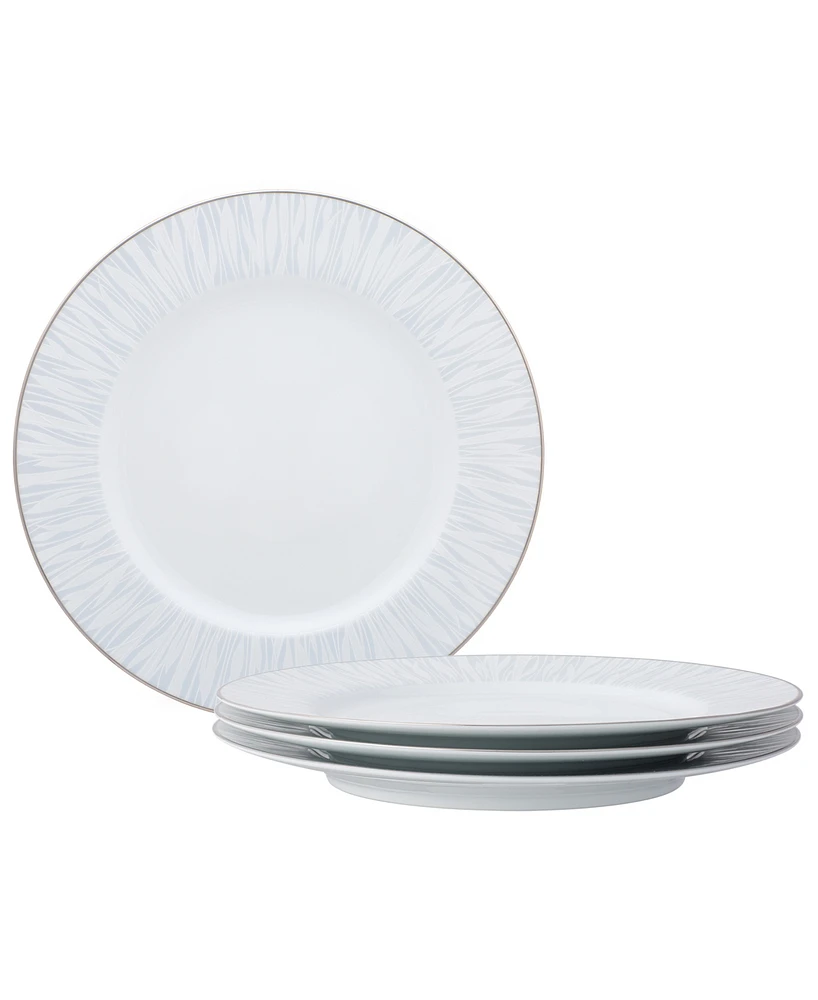 Noritake Glacier Platinum Set of 4 Dinner Plates, Service For 4