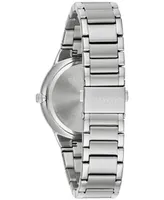 Caravelle designed by Bulova Men's Modern Stainless Steel Bracelet Watch 40mm Gift Set - Silver