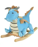 Qaba Children Dinosaur Rocker Horse Chair with Plush Body for 18-36 Months