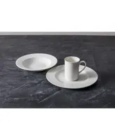 Fortessa Amanda White Embossed Rim Soup Plates, Set of 4
