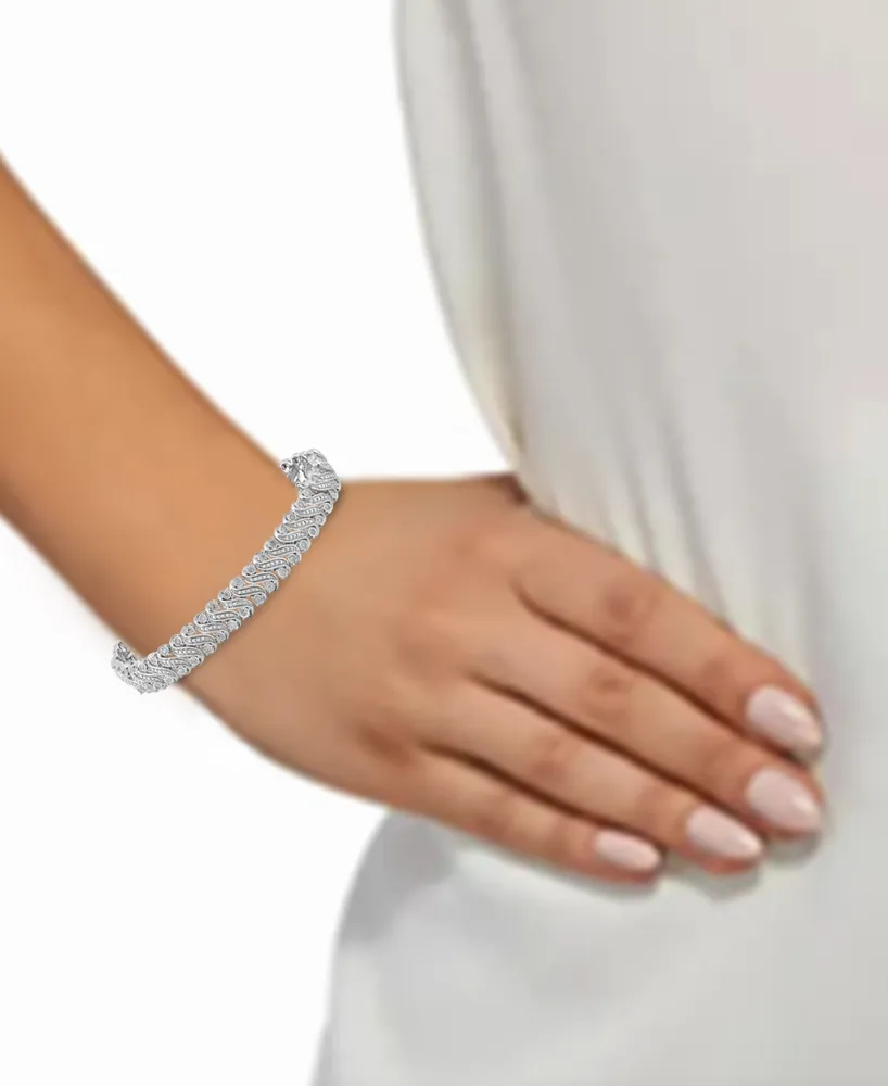 Diamond S Link Bracelet (1 ct. t.w.) in Sterling Silver