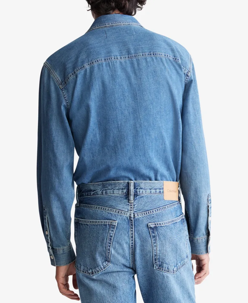 Calvin Klein Men's Classic Denim Long-Sleeve Shirt