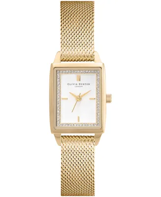 Olivia Burton Women's Quartz Gold-Tone Stainless Steel Mesh Watch 25.5mm x 20.5mm