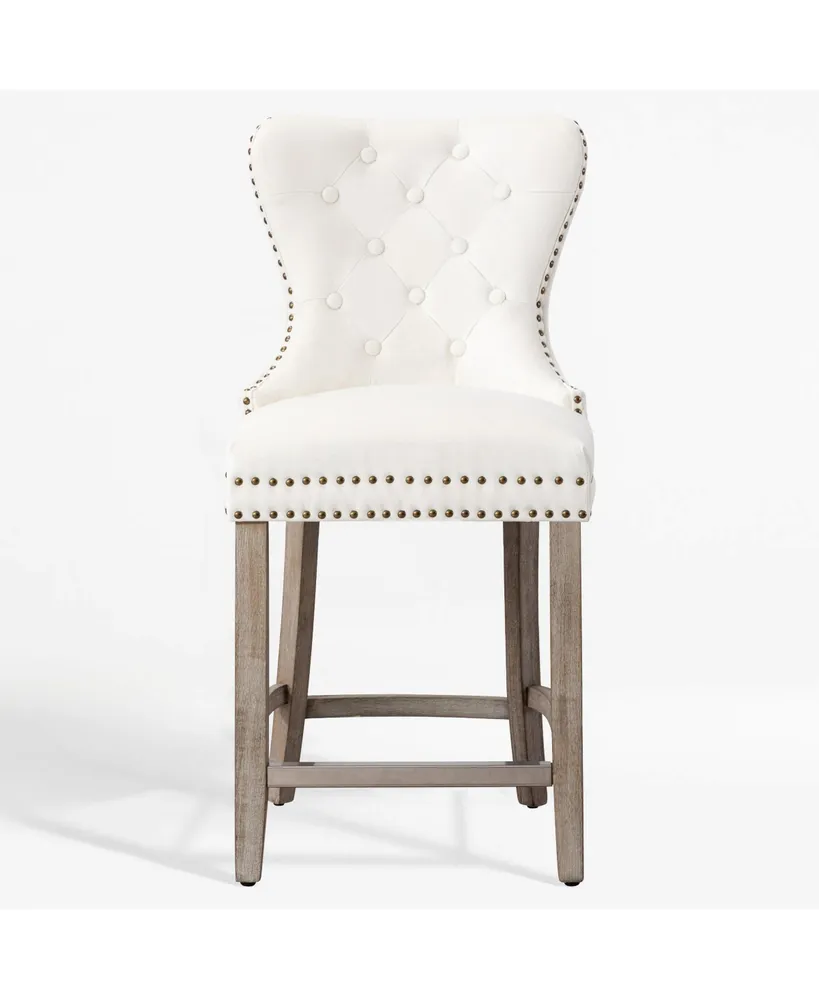 WestinTrends Tufted Velvet Counter Stool