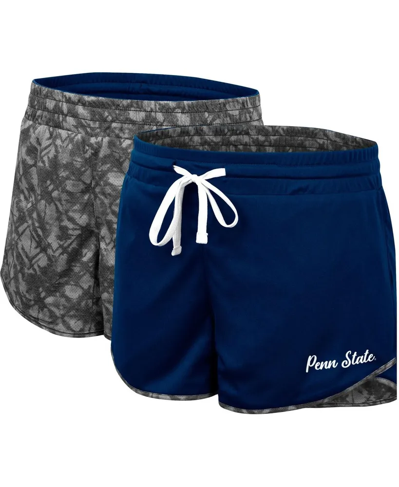 Women's Colosseum Navy, Charcoal Penn State Nittany Lions Fun Stuff Reversible Shorts