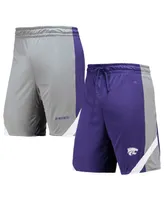 Men's Colosseum Purple, Gray Kansas State Wildcats Am I Wrong Reversible Shorts