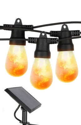 Brightech Solar Led Flame Bulb Halloween Holiday String Lights - 5W, 27 Ft, 2700K