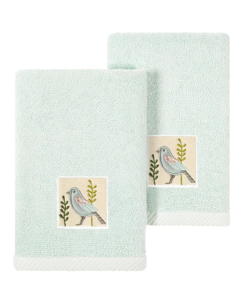 Linum Home Textiles Turkish Cotton Belinda Embellished Fingertip Towel Set, 2 Piece