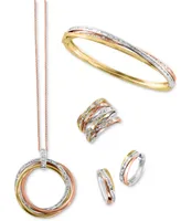 Effy Diamond Baguette Bangle Bracelet (3/4 ct. t.w.) in 14k Tricolor Gold