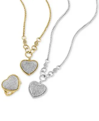 Effy Diamond Pave Heart Ring Pendant Collection