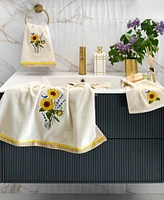 Linum Home Textiles Turkish Cotton Girasol Embellished Hand Towel Set, 2 Piece