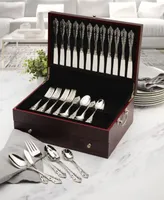 Wallace Dark Walnut Lined Drawer Stainless-Steel Flatware 15in Chest