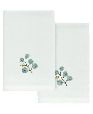 Linum Home Textiles Turkish Cotton Botanica Embellished Fingertip Towel Set, 2 Piece