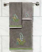 Linum Home Textiles Turkish Cotton Botanica Embellished Bath Towel Set, 2 Piece