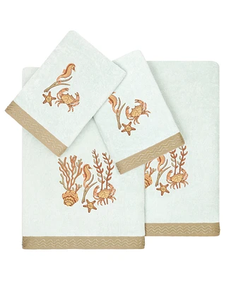 Linum Home Turkish Cotton Aaron Embellished -Pc. Bath Towel Set