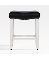 24" Upholstered Saddle Seat Counter Stool