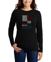 La Pop Art Women's Support Our Troops Word Long Sleeve T-shirt