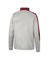 Men's Colosseum Gray and Garnet Florida State Seminoles Bushwood Fleece Quarter-Zip Jacket