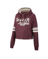 Women's Colosseum Maroon Texas A&M Aggies Retro Cropped Pullover Hoodie