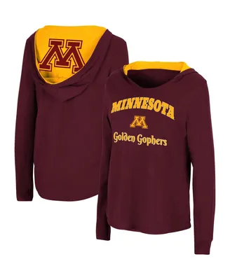 Women's Colosseum Maroon Minnesota Golden Gophers Catalina Hoodie Long Sleeve T-shirt