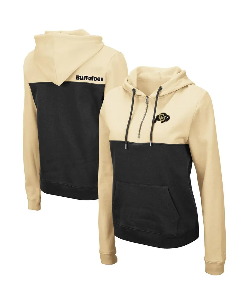 Women's Colosseum Gold and Black Colorado Buffaloes Aidan Half-Zip Hoodie