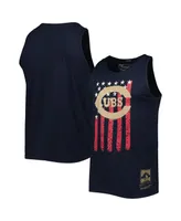 Men's Mitchell & Ness Navy Chicago Cubs Cooperstown Collection Stars and Stripes Tank Top