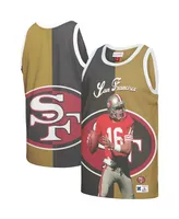 Men's Mitchell & Ness Joe Montana Black, Gold San Francisco 49ers Retired Player Graphic Tank Top