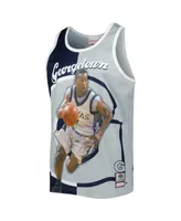 Men's Mitchell & Ness Allen Iverson Navy, Gray Georgetown Hoyas Sublimated Player Tank Top