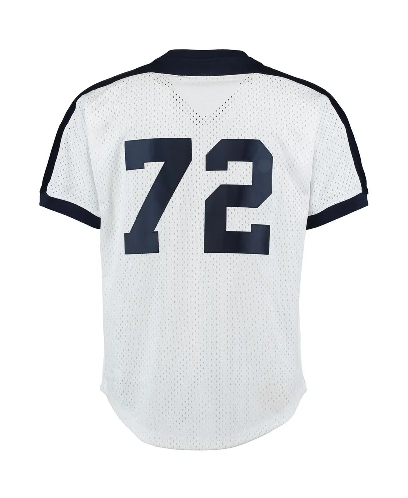 Men's Mitchell & Ness Carlton Fisk White Chicago Sox Cooperstown Mesh Batting Practice Jersey