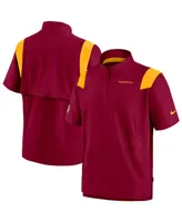 Men's Nike Burgundy Washington Football Team Sideline Coaches Short Sleeve Quarter-Zip Jacket