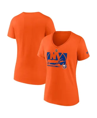 Women's Fanatics Orange New York Islanders Authentic Pro Core Collection Secondary Logo V-Neck T-shirt