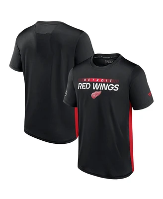 Men's Fanatics Black, Red Detroit Red Wings Authentic Pro Rink Tech T-shirt
